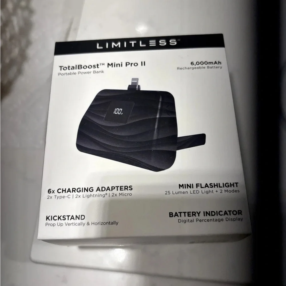 TotalBoost Mini Pro II 6,000mAh Portable Power Bank - Black